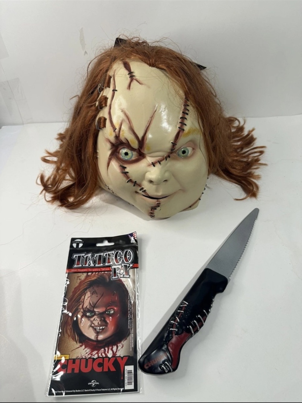 Chucky Mask with Red-Brown Hair - Horror Costume